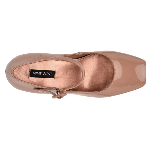 NWB Nine West Kares3 Platform Mary Jane Heels | Square Toe- Tan  | size 10.5 - Picture 2 of 6